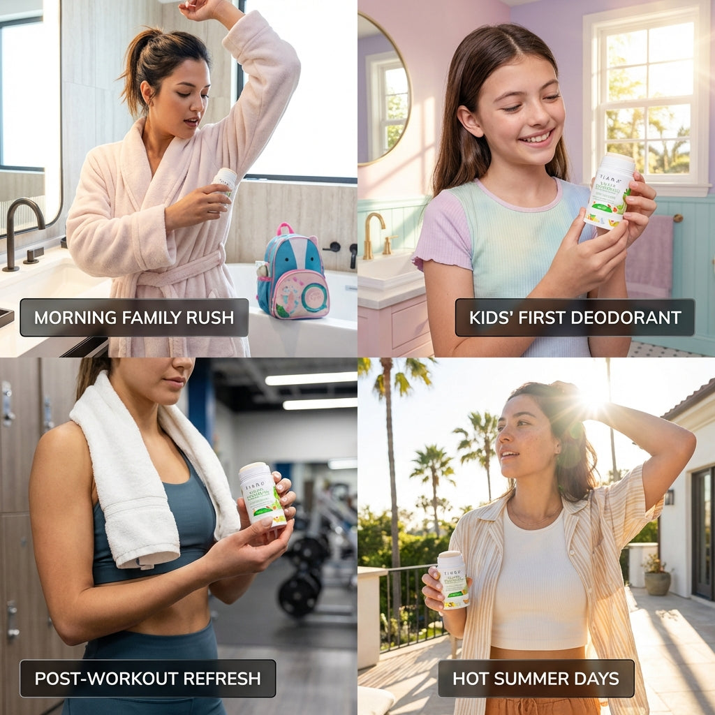 TIARA Whole Body All Natural Deodorant for Women, Aluminum Free Deodorant for Men, Safe for Kids Use All Over Body, Paraben Free, No Chemicals Vegan & Non Toxic, Travel Size Melon & Cucumber