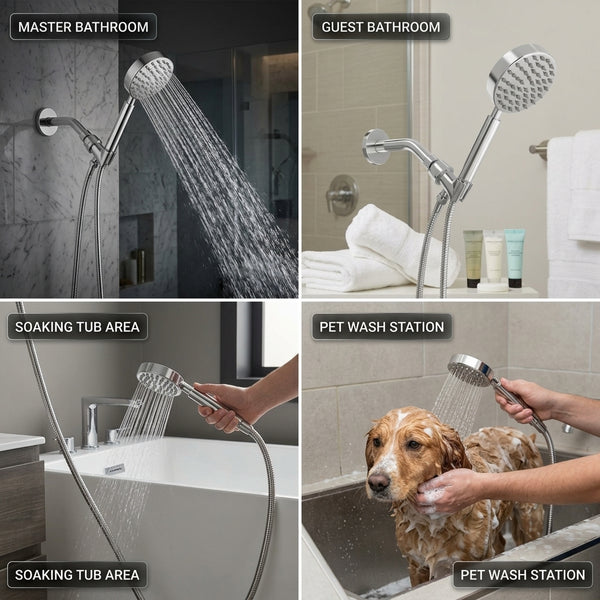 Where To Use The All Metal Handheld Shower Head Set
